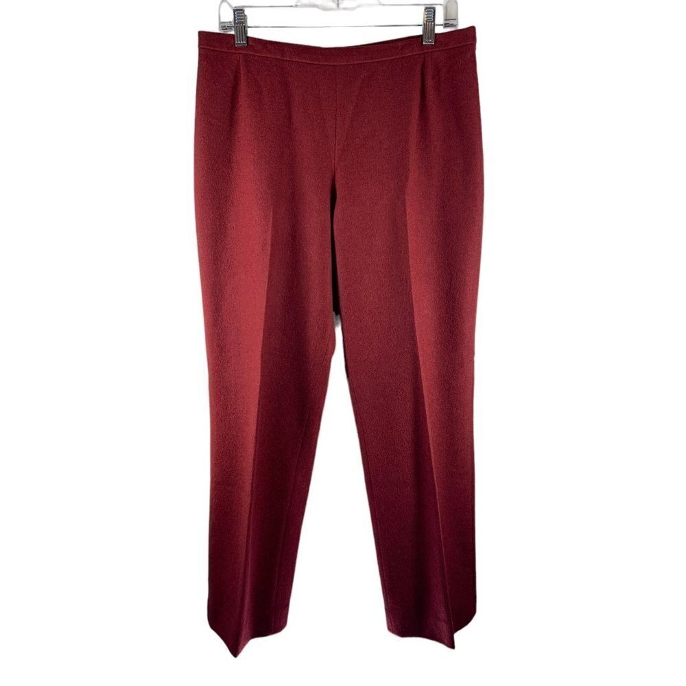 BALLY Maroon Dark Red Wool/Angora Straight Leg Trousers Size 44 Pants